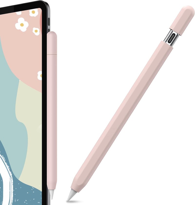 Ahastyle Silicone Case for Apple Pencil (USB-C) 2023 Ultra Thin Protective Cover Skin Apple Pencil Sleeve Anti-Slip Grip Compatible with Apple Pencil USB C (Pink) - Image 1
